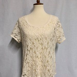 {Express} Cream lace top